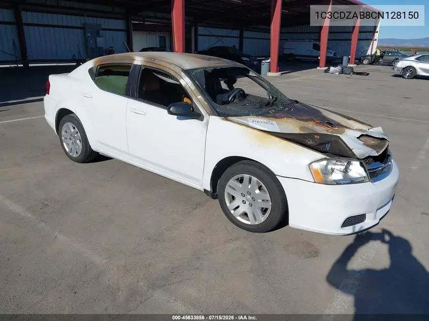 2012 Dodge Avenger Se VIN: 1C3CDZAB8CN128150 Lot: 45633856