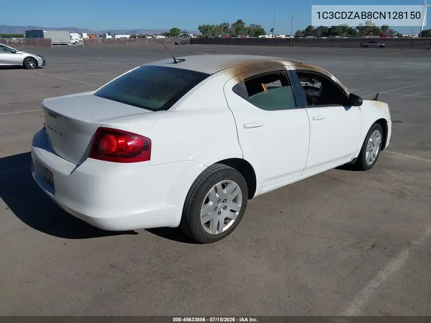 2012 Dodge Avenger Se VIN: 1C3CDZAB8CN128150 Lot: 45633856
