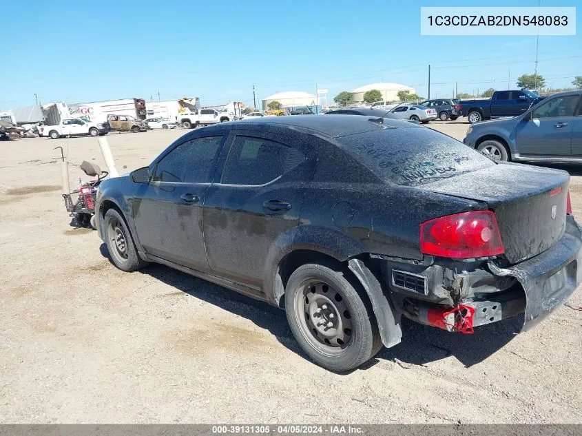 2013 Dodge Avenger Se VIN: 1C3CDZAB2DN548083 Lot: 39131305