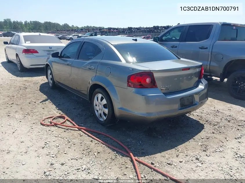 1C3CDZAB1DN700791 2013 Dodge Avenger Se