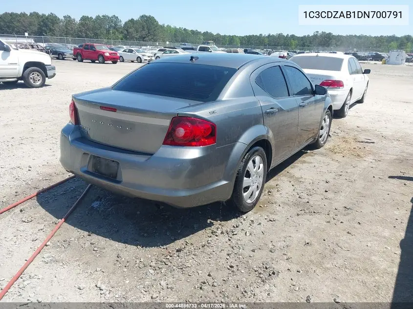 1C3CDZAB1DN700791 2013 Dodge Avenger Se