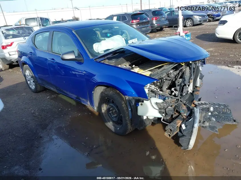 2013 Dodge Avenger Se VIN: 1C3CDZAB9DN677163 Lot: 45180817
