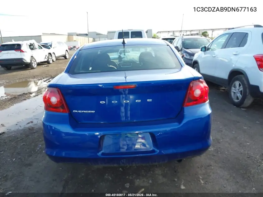 2013 Dodge Avenger Se VIN: 1C3CDZAB9DN677163 Lot: 45180817