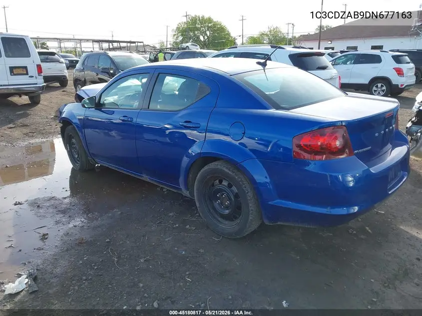 2013 Dodge Avenger Se VIN: 1C3CDZAB9DN677163 Lot: 45180817