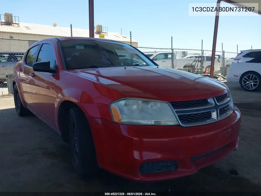 2013 Dodge Avenger Se VIN: 1C3CDZAB0DN731207 Lot: 45221328