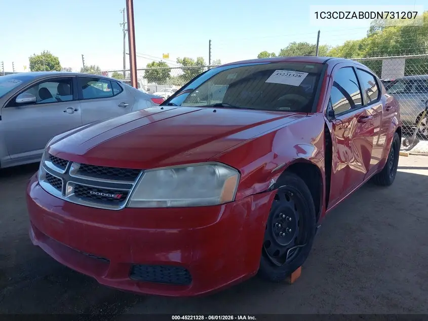 2013 Dodge Avenger Se VIN: 1C3CDZAB0DN731207 Lot: 45221328
