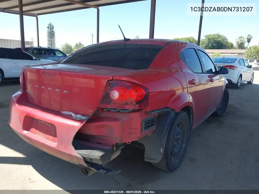 2013 Dodge Avenger Se VIN: 1C3CDZAB0DN731207 Lot: 45221328
