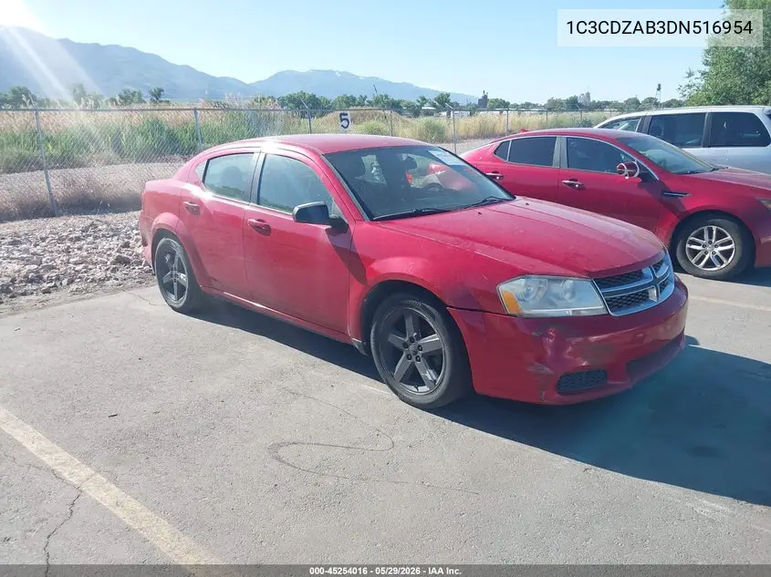 2013 Dodge Avenger Se VIN: 1C3CDZAB3DN516954 Lot: 45254016