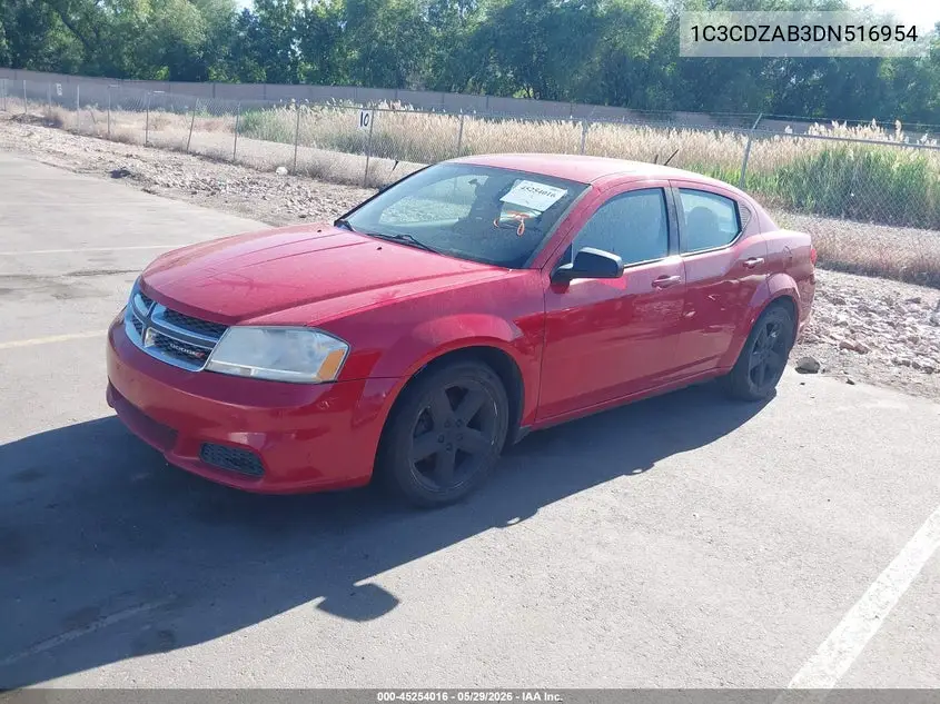 2013 Dodge Avenger Se VIN: 1C3CDZAB3DN516954 Lot: 45254016