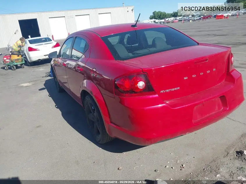 2013 Dodge Avenger Se VIN: 1C3CDZAB3DN516954 Lot: 45254016