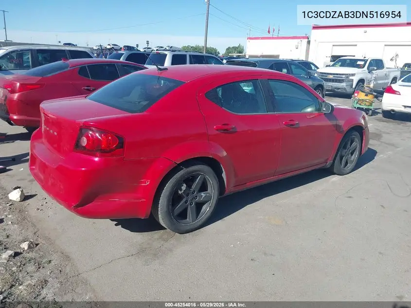2013 Dodge Avenger Se VIN: 1C3CDZAB3DN516954 Lot: 45254016