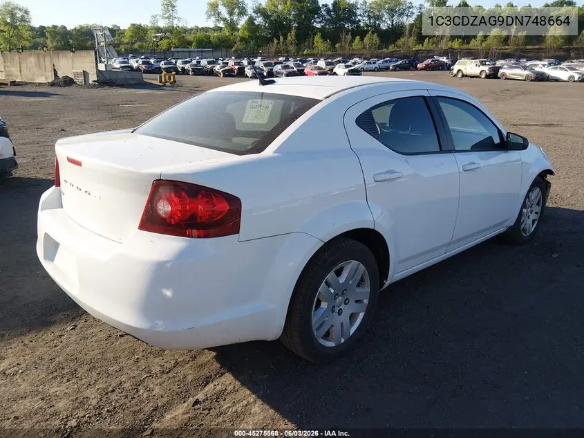 2013 Dodge Avenger Se V6 VIN: 1C3CDZAG9DN748664 Lot: 45275568