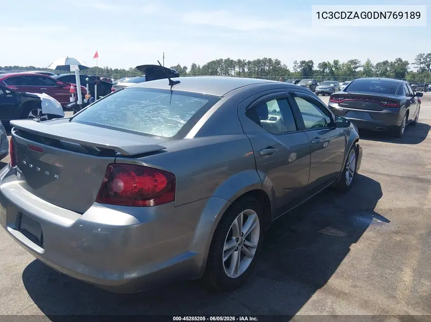 2013 Dodge Avenger Se V6 VIN: 1C3CDZAG0DN769189 Lot: 45285205