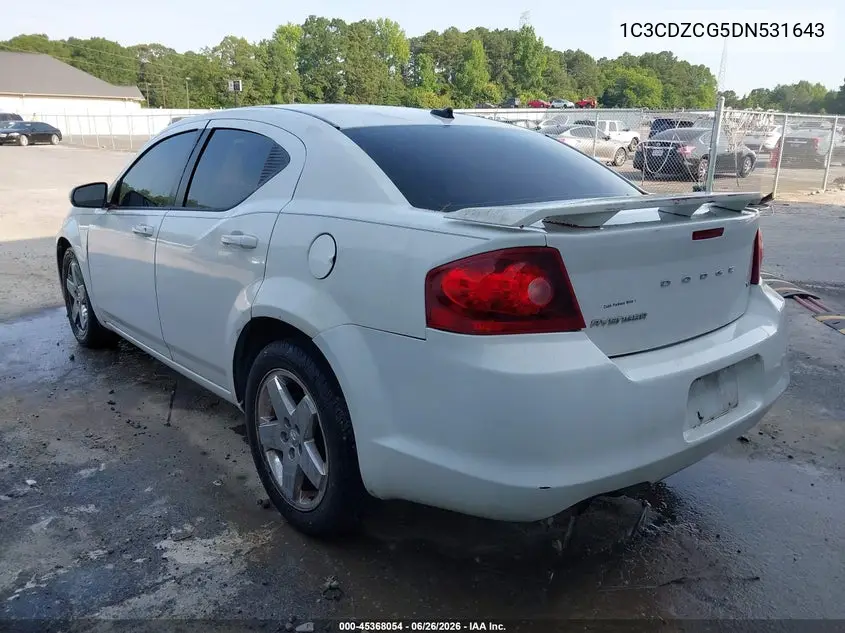 2013 Dodge Avenger Sxt VIN: 1C3CDZCG5DN531643 Lot: 45368054