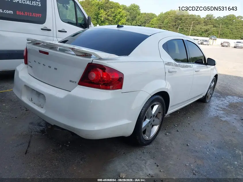 2013 Dodge Avenger Sxt VIN: 1C3CDZCG5DN531643 Lot: 45368054