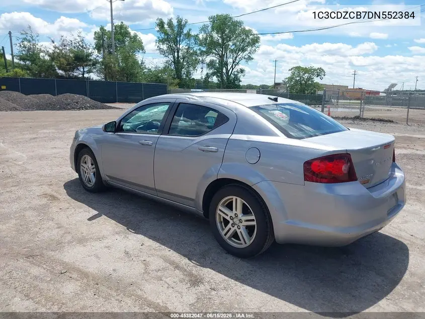 2013 Dodge Avenger Sxt VIN: 1C3CDZCB7DN552384 Lot: 45382047