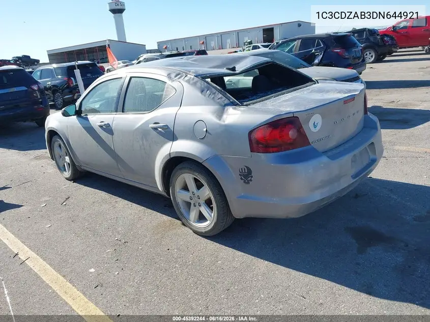 2013 Dodge Avenger Se VIN: 1C3CDZAB3DN644921 Lot: 45392244