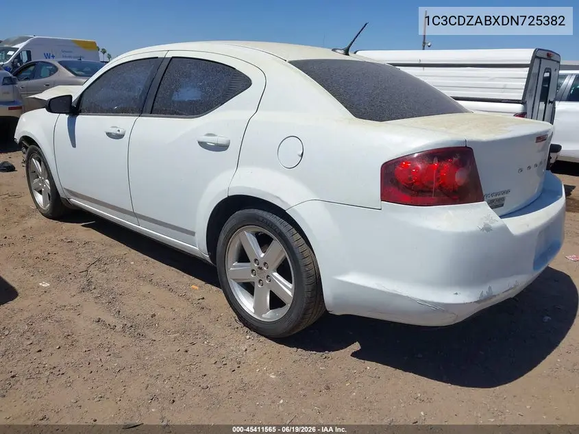 2013 Dodge Avenger Se VIN: 1C3CDZABXDN725382 Lot: 45411565