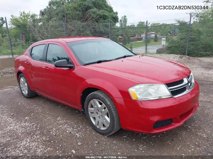 2013 Dodge Avenger Se VIN: 1C3CDZAB2DN530344 Lot: 45411709