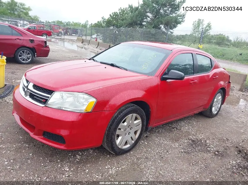2013 Dodge Avenger Se VIN: 1C3CDZAB2DN530344 Lot: 45411709