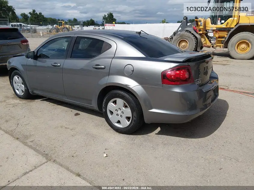 2013 Dodge Avenger Se V6 VIN: 1C3CDZAG0DN575830 Lot: 45413053