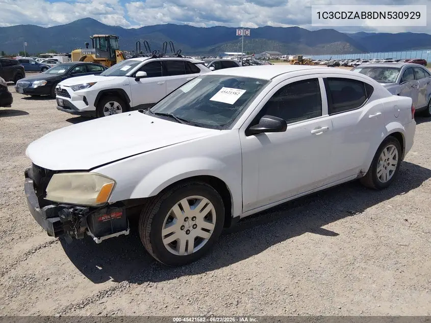 2013 Dodge Avenger Se VIN: 1C3CDZAB8DN530929 Lot: 45421582