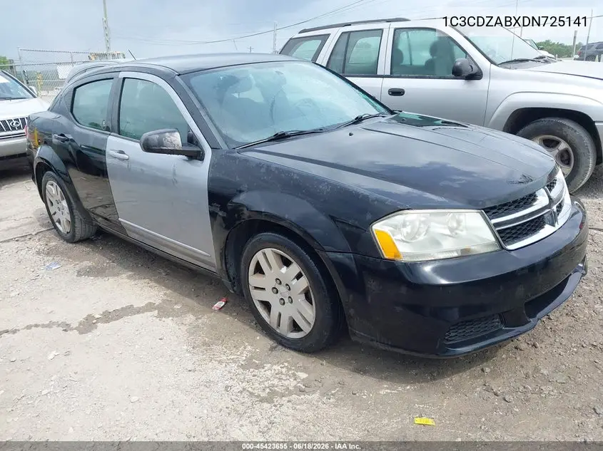 2013 Dodge Avenger Se VIN: 1C3CDZABXDN725141 Lot: 45423655