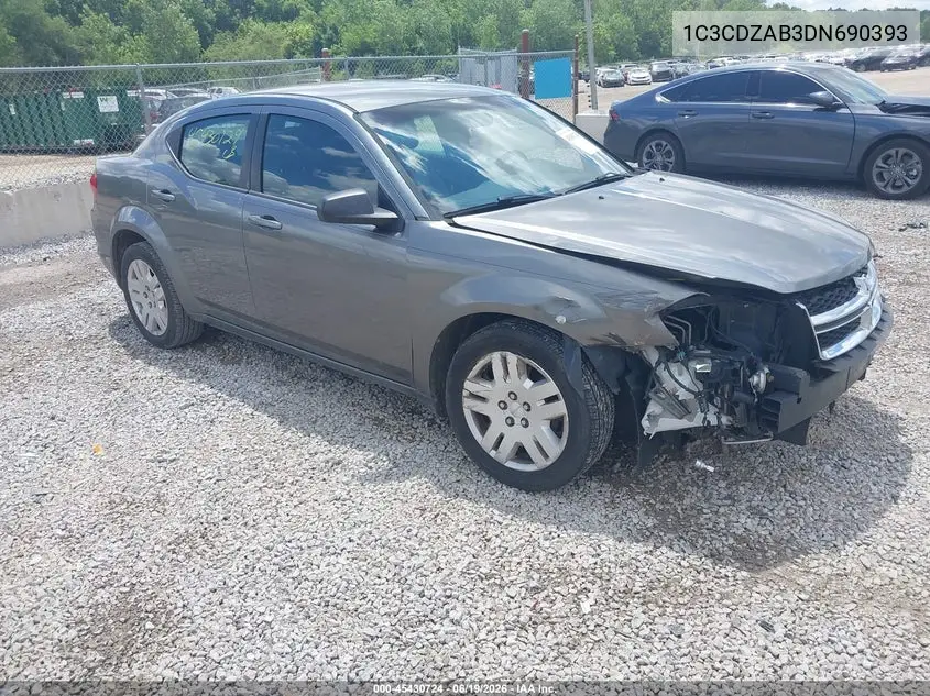 2013 Dodge Avenger Se VIN: 1C3CDZAB3DN690393 Lot: 45430724