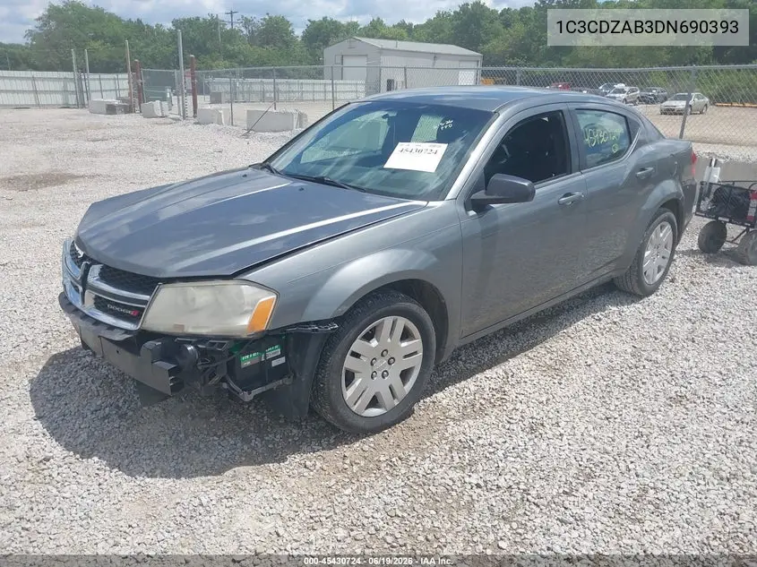 2013 Dodge Avenger Se VIN: 1C3CDZAB3DN690393 Lot: 45430724