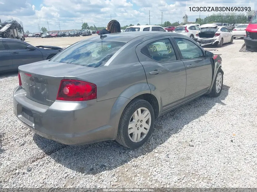 2013 Dodge Avenger Se VIN: 1C3CDZAB3DN690393 Lot: 45430724