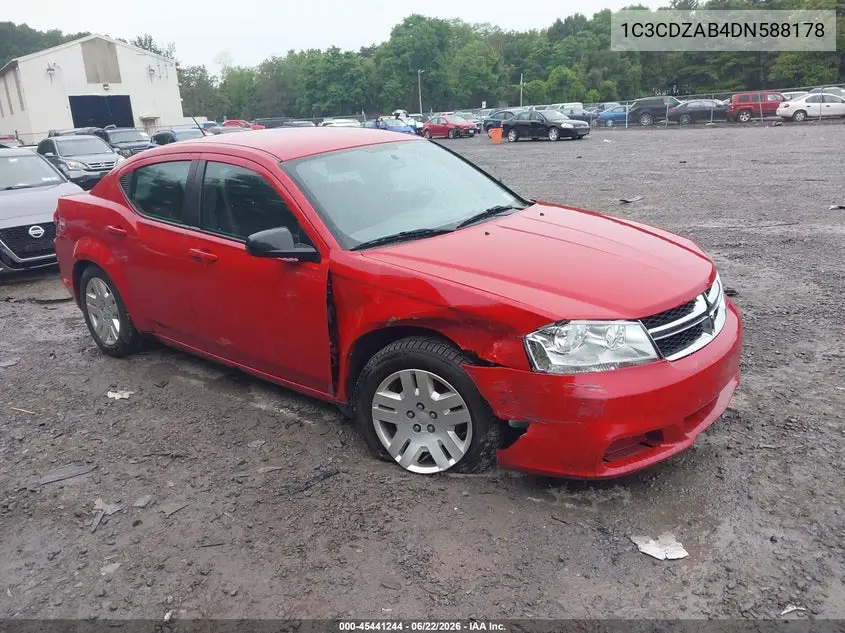 2013 Dodge Avenger Se VIN: 1C3CDZAB4DN588178 Lot: 45441244