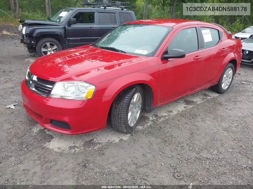 2013 Dodge Avenger Se VIN: 1C3CDZAB4DN588178 Lot: 45441244