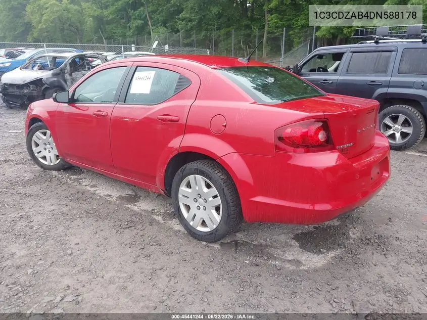 2013 Dodge Avenger Se VIN: 1C3CDZAB4DN588178 Lot: 45441244