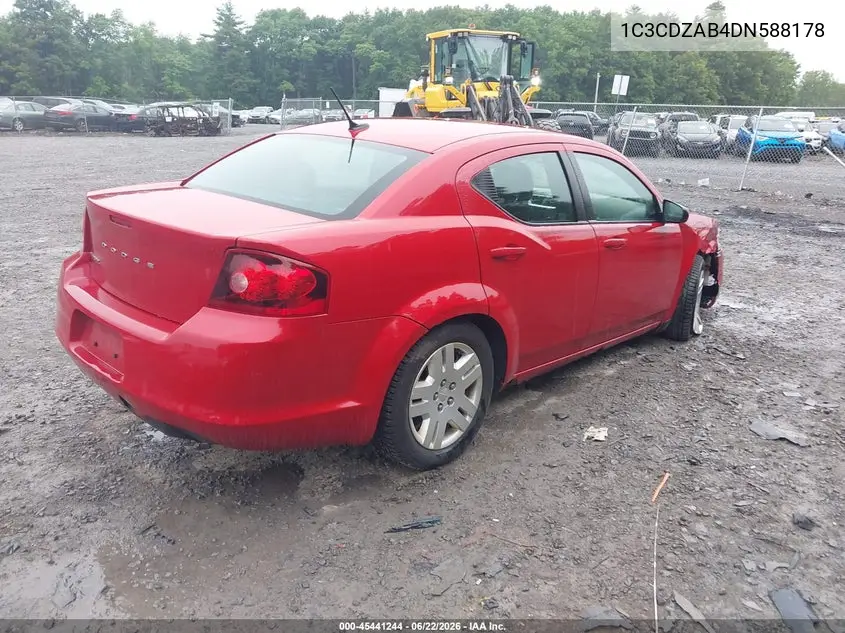 2013 Dodge Avenger Se VIN: 1C3CDZAB4DN588178 Lot: 45441244