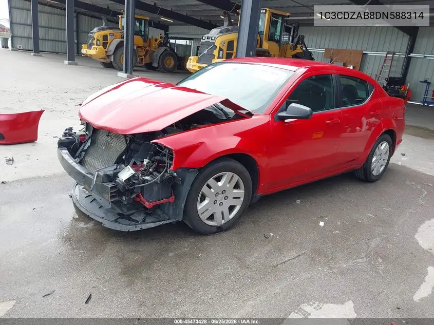 2013 Dodge Avenger Se VIN: 1C3CDZAB8DN588314 Lot: 45473428