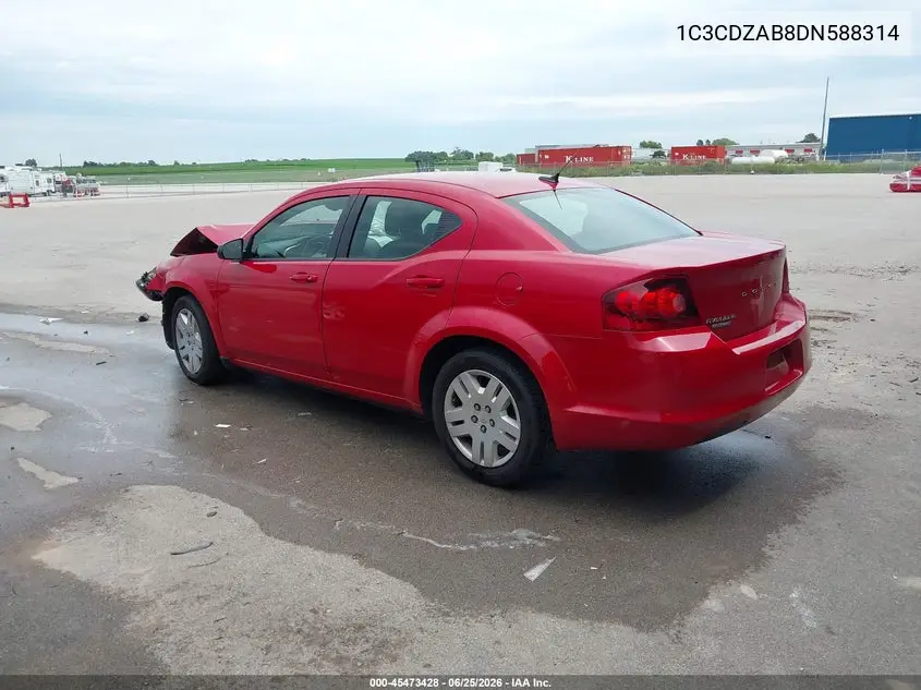 2013 Dodge Avenger Se VIN: 1C3CDZAB8DN588314 Lot: 45473428