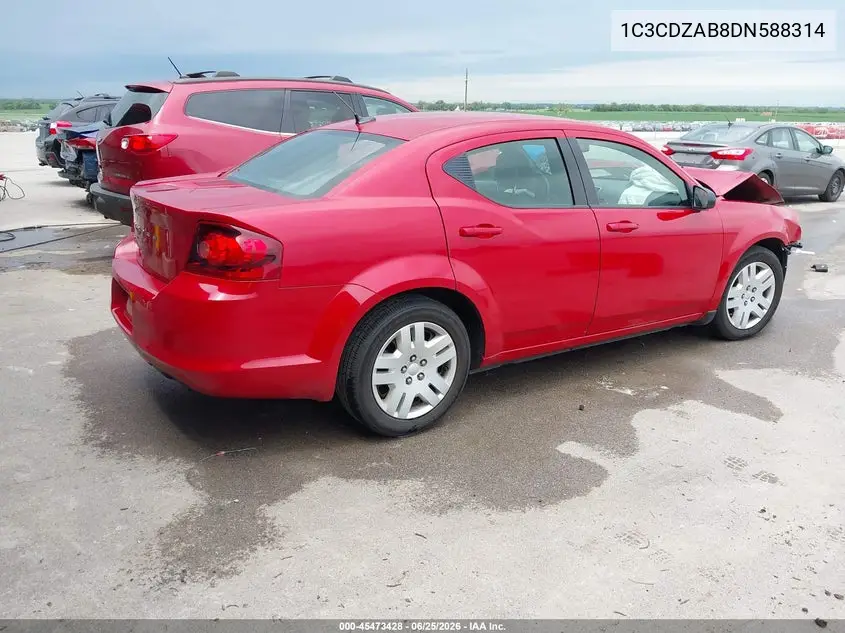 2013 Dodge Avenger Se VIN: 1C3CDZAB8DN588314 Lot: 45473428