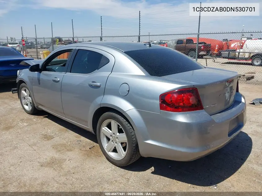 2013 Dodge Avenger Se VIN: 1C3CDZAB0DN530701 Lot: 45477441