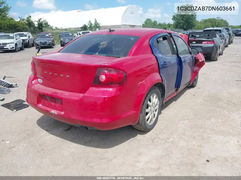 2013 Dodge Avenger Se VIN: 1C3CDZAB7DN603661 Lot: 45481774