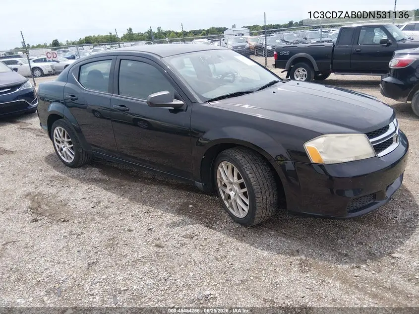 2013 Dodge Avenger Se VIN: 1C3CDZAB0DN531136 Lot: 45484266