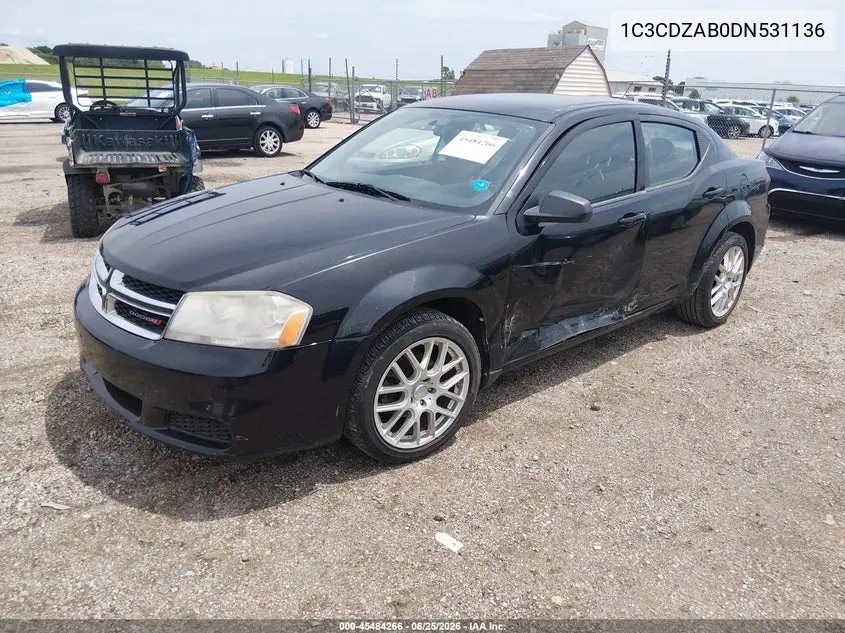 2013 Dodge Avenger Se VIN: 1C3CDZAB0DN531136 Lot: 45484266