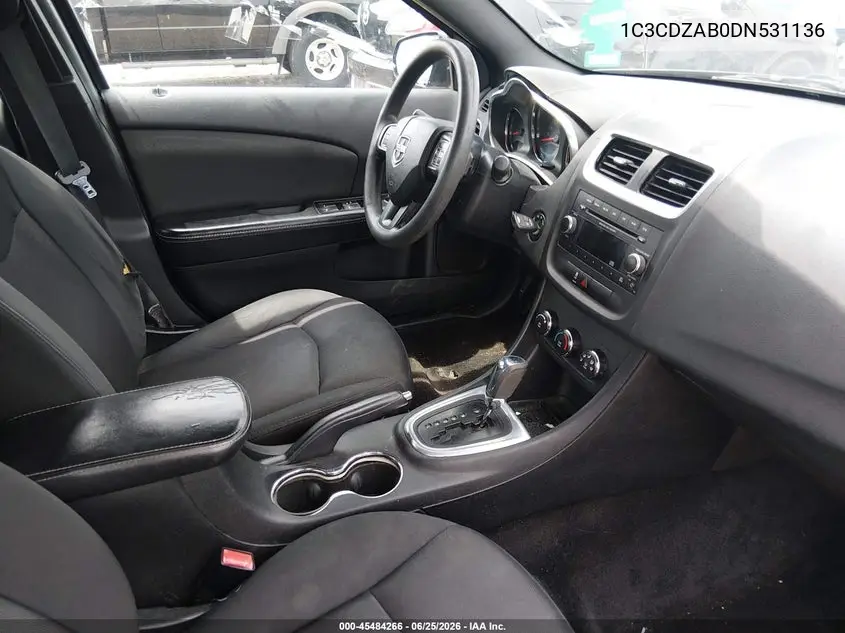 2013 Dodge Avenger Se VIN: 1C3CDZAB0DN531136 Lot: 45484266