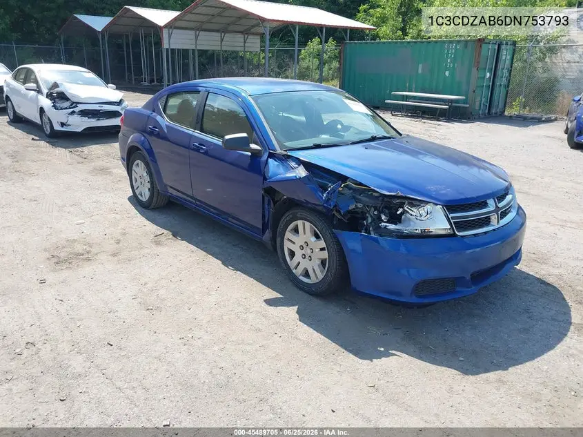 2013 Dodge Avenger Se VIN: 1C3CDZAB6DN753793 Lot: 45489705