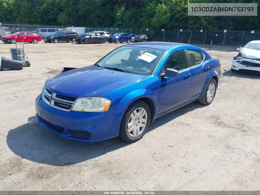 2013 Dodge Avenger Se VIN: 1C3CDZAB6DN753793 Lot: 45489705