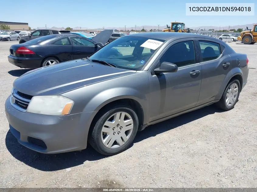 2013 Dodge Avenger Se VIN: 1C3CDZAB1DN594018 Lot: 45492925