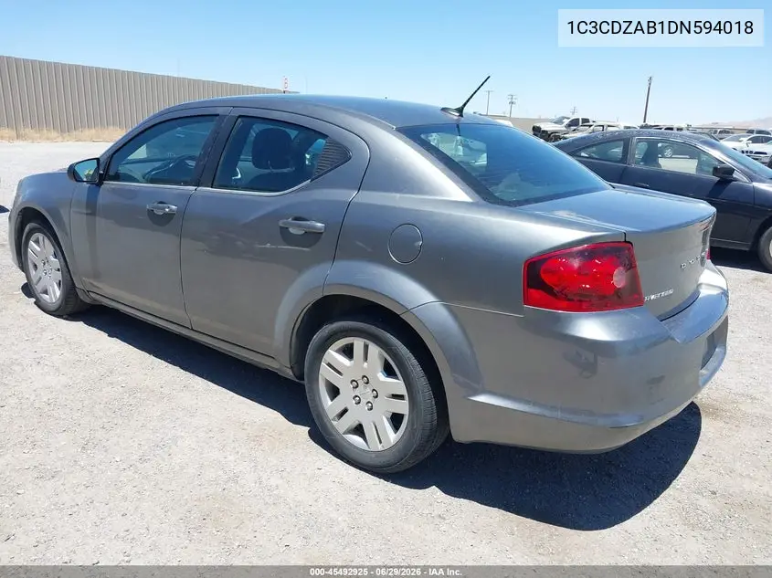 2013 Dodge Avenger Se VIN: 1C3CDZAB1DN594018 Lot: 45492925