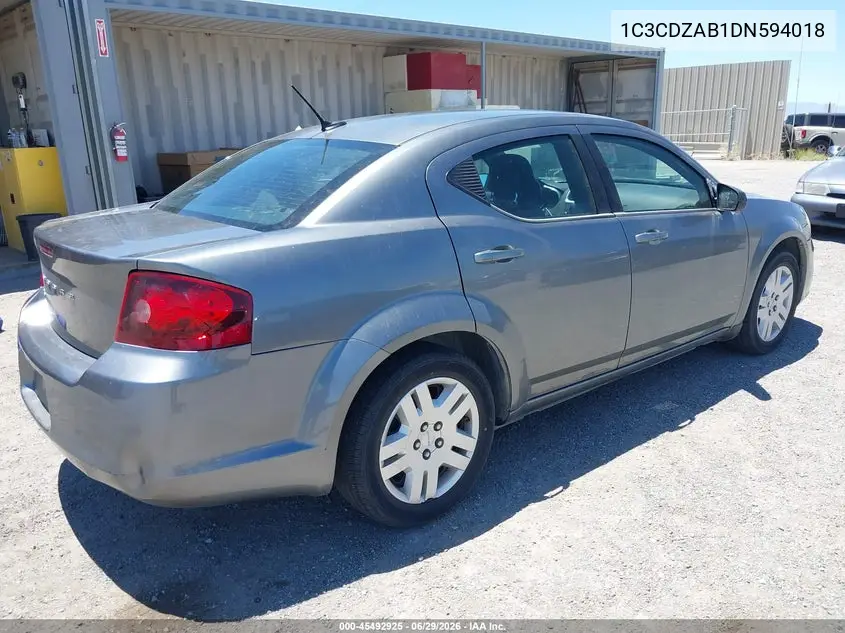 2013 Dodge Avenger Se VIN: 1C3CDZAB1DN594018 Lot: 45492925
