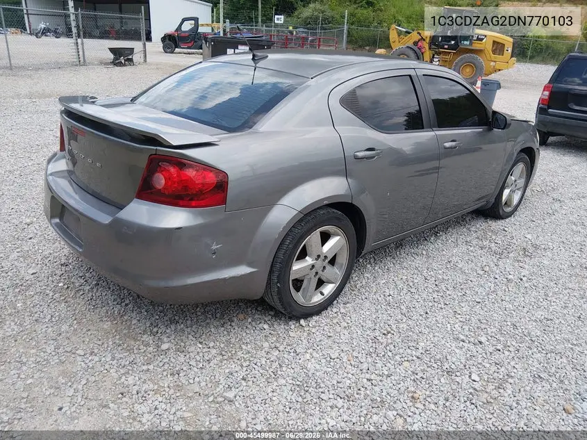 2013 Dodge Avenger Se V6 VIN: 1C3CDZAG2DN770103 Lot: 45499987