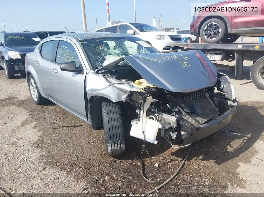 2013 Dodge Avenger Se VIN: 1C3CDZAB1DN665170 Lot: 45501816