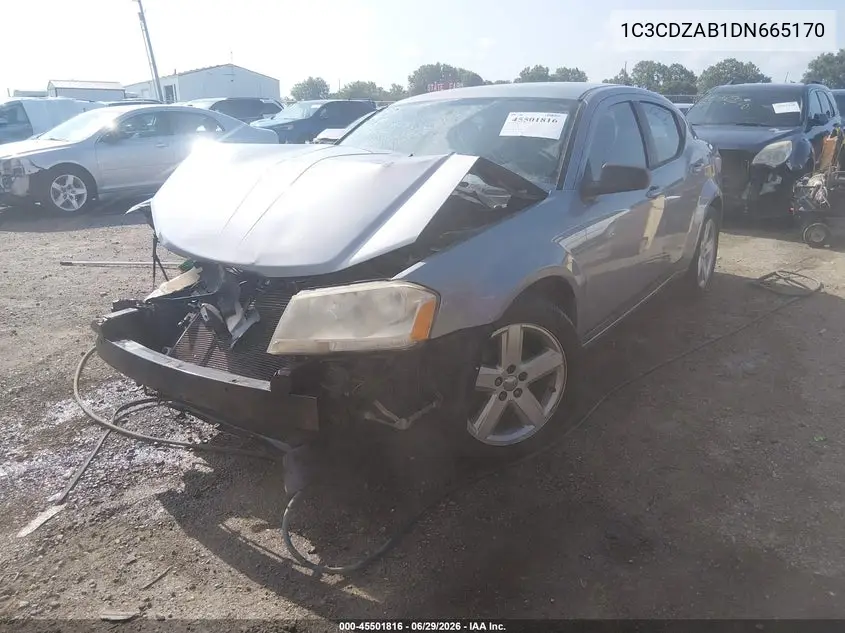 2013 Dodge Avenger Se VIN: 1C3CDZAB1DN665170 Lot: 45501816